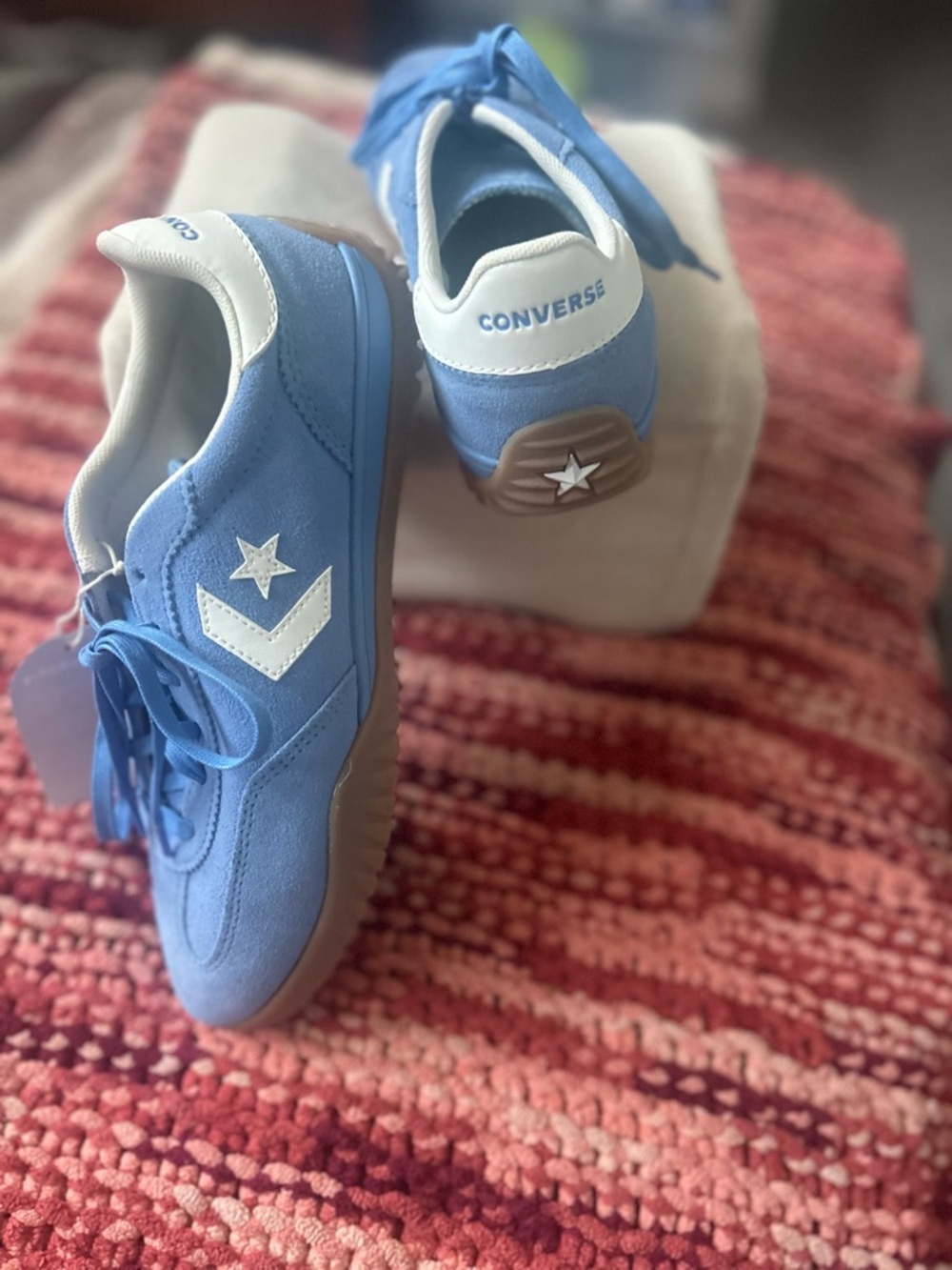 Converse Light Blue Suede Low-Top Sneakers NWT - Picture 3 of 8